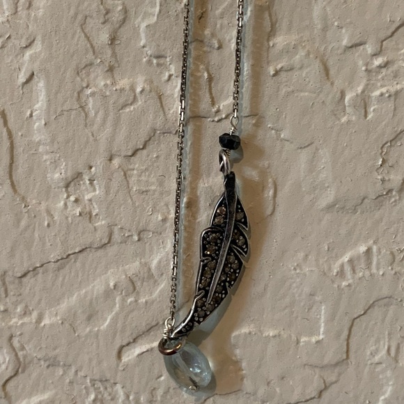 Lariat Diamond Leaf Necklace - Picture 5 of 10